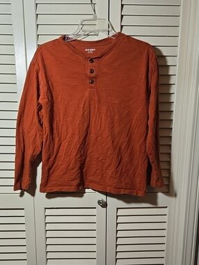 Old Navy Boy's 14-16 Burnt Orange Long-Sleeve Tee